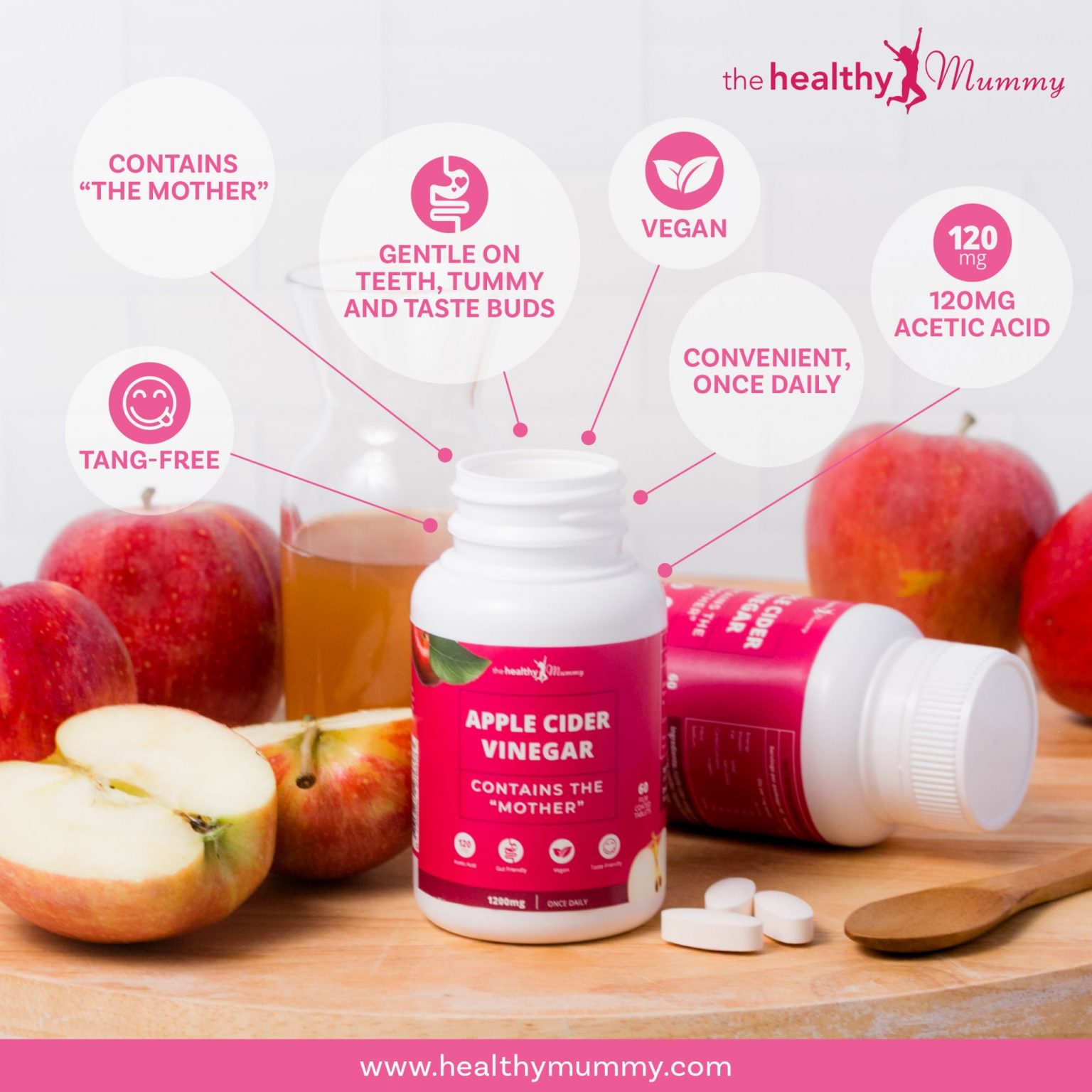 Apple Cider Vinegar Tablets - The Healthy Mummy